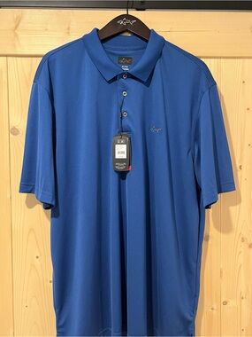 Greg Norman Collection Men's Royal Blue Performance Polo XL NWT ⛳️🦈